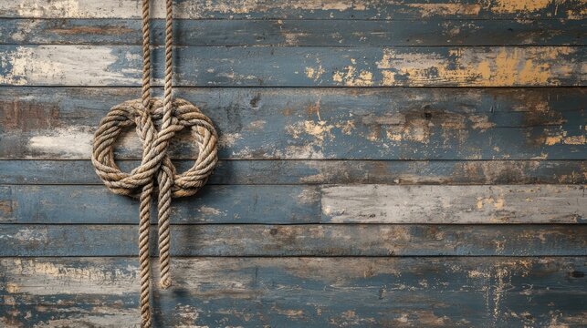Nautical knot displayed against a rustic wooden ship backdrop evoking a robust and warm seasonal vibe