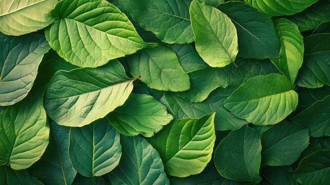 Vibrant green leaves showcased on a neutral backdrop ideal for nature centric designs or environmentally focused projects