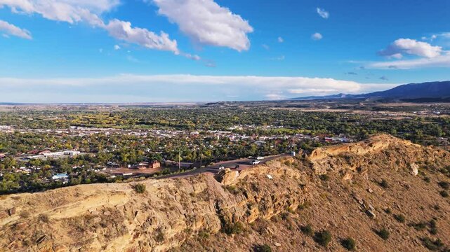 Skyline drive at sunset in Canon City, Colorado drone flight 4k