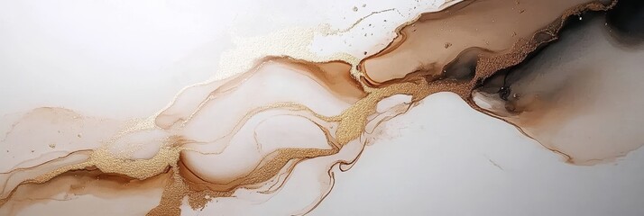 Elegant Marble Ink Textures in Neutral Tones