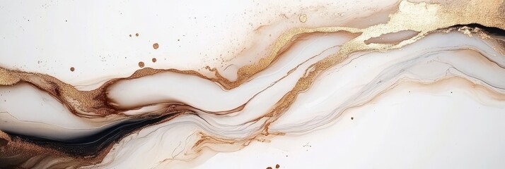Elegant Beige and Brown Marble Texture with Gold Highlights
