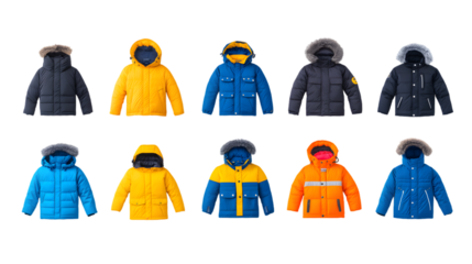 winter jacket on white background, isolated on white background