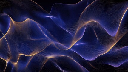 Obraz premium Elegant Dark Blue and Gold Line Design