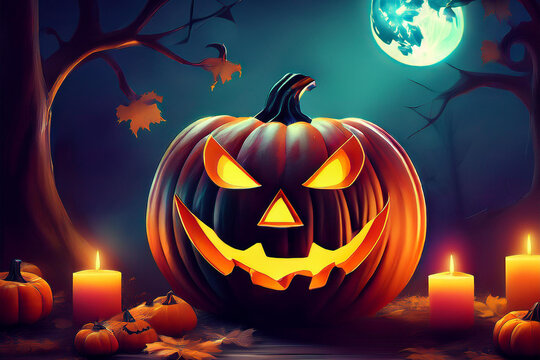halloween background with pumpkin