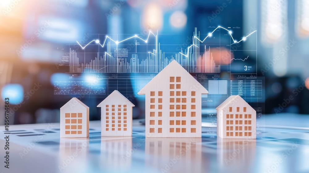 Poster exploring the dynamics of real estate growth in a modern office environment with innovative data vis