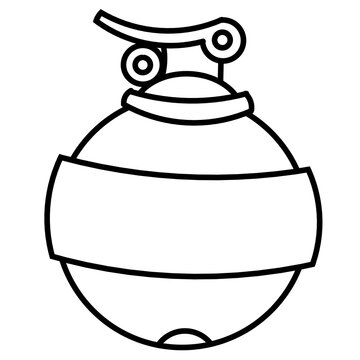 black outline grenade clip art preview
