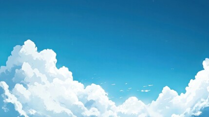 Light and Fluffy White Clouds in Blue Sky