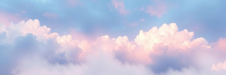 Surreal landscape with floating clouds in a dreamy sky, ethereal, sky