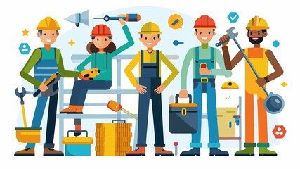 Fototapeta premium They use various tools and equipment to perform their tasks, including power tools, hand tools, and machinery.