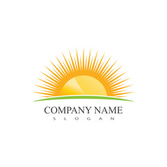 Sun logo vector template symbol design