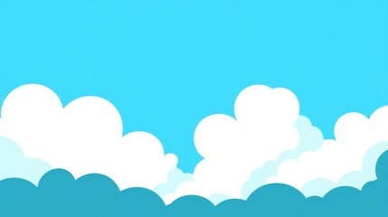 Obraz premium Minimalistic Clouds in Bright Blue Sky