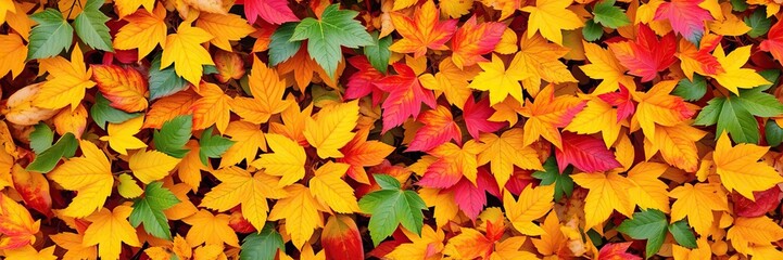 Vibrant yellow autumn leaves covering a bright background, nature, colorful