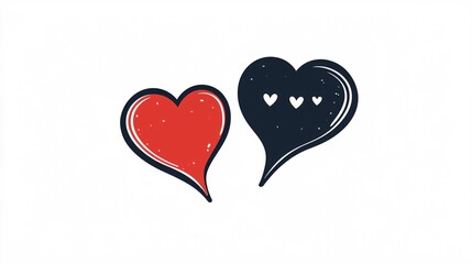A modern graphic of a heart symbol and speech bubble expressing sincerity and regret on a white backdrop.