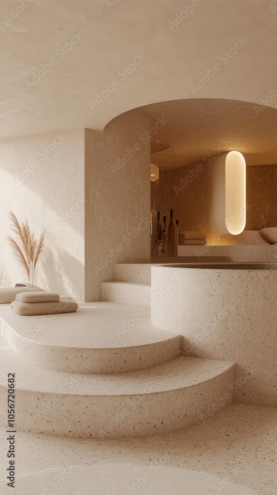 Poster simple and calming spa environment with a minimalist design.