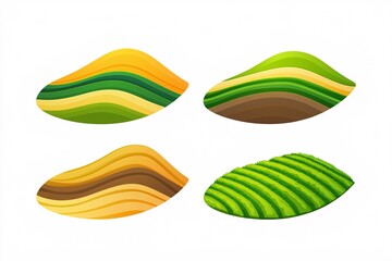 Minimalist field icon representing limitless potential, designed in a clear style on a white background, perfect for ecological or agricultural concepts.