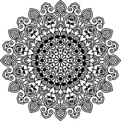 Black Mandala for Design | Mandala Circular pattern design for Henna, Mehndi, tattoo, decoration. Decorative ornament in ethnic oriental style. Coloring book page.