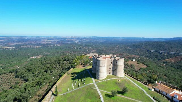 Circling around Evoramonte castle.Built on one of the highest points of the Ossa mountain Mixing elements of the Gothic and Renaissance styles inspired by Italy.Evoramonte,Estremoz,Portugal