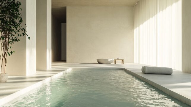 Simple spa experience with a minimalist approach.