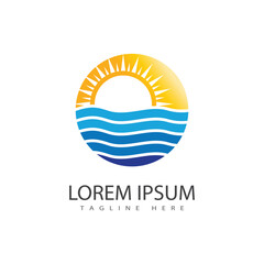 Sun logo vector template symbol design