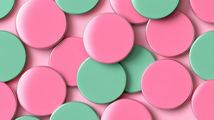 Overlapping Pink and Green Circles in Minimalist Style