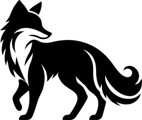 Fox Silhouette, Fox Vector Isolated On White Background Illustration