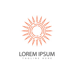 Sun logo vector template symbol design
