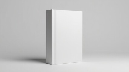 Naklejka premium A realistic glossy book cover mockup with a hardback book placed on a flat surface, showcasing the subtle details and textures that make it ideal for promotional visuals.