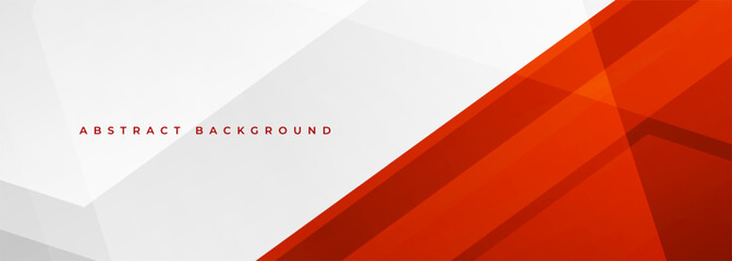 White and red modern abstract wide banner with geometric shapes. Bright red and white abstract background. Vector illustration