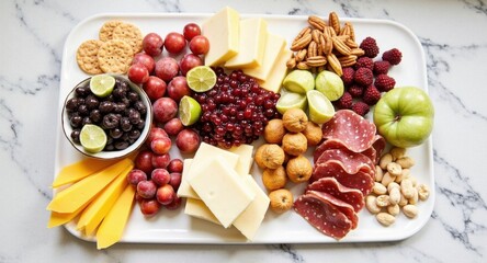 An elegant charcuterie board with a variety of cured meats