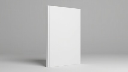 This glossy book cover mockup presents a hardcover book with a clean, smooth surface, offering a realistic representation for visual presentations and branding.