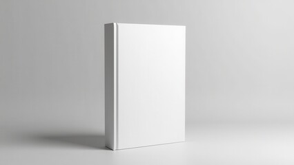 This glossy book cover mockup presents a hardcover book with a clean, smooth surface, offering a realistic representation for visual presentations and branding.