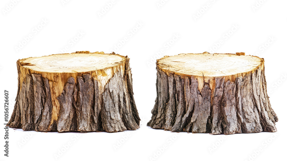 Poster Tree Stumps Collection on a Transparent Background for Design Use Generative AI
