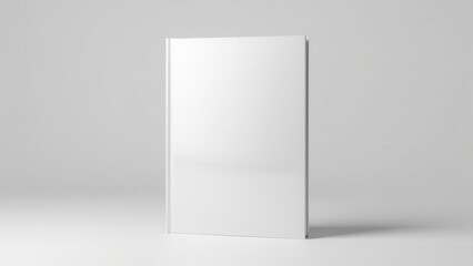 A glossy book cover mockup with a minimalist design, showcasing a hardcover book lying at a slight angle, emphasizing its sleek and professional appearance.