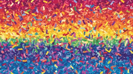Fototapeta premium Vibrant Rainbow Confetti Seamless Background Design