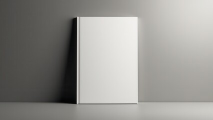 A glossy book cover mockup with a minimalist design, showcasing a hardcover book lying at a slight angle, emphasizing its sleek and professional appearance.