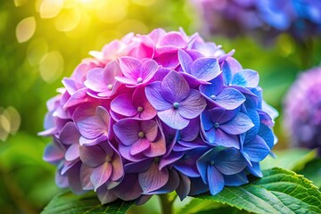 Fototapeta premium Hydrangeas in bloom, captured in stunning photography for a visual masterpiece.
