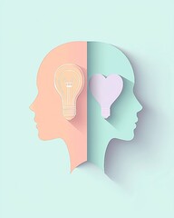 IQ EQ Leader skill Concept of ideas and emotions, colorful design