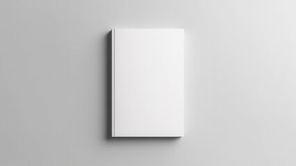 This glossy book cover mockup presents a hardcover book with a clean, smooth surface, offering a realistic representation for visual presentations and branding.