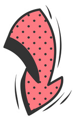 Pink Polka Dot Arrow Down