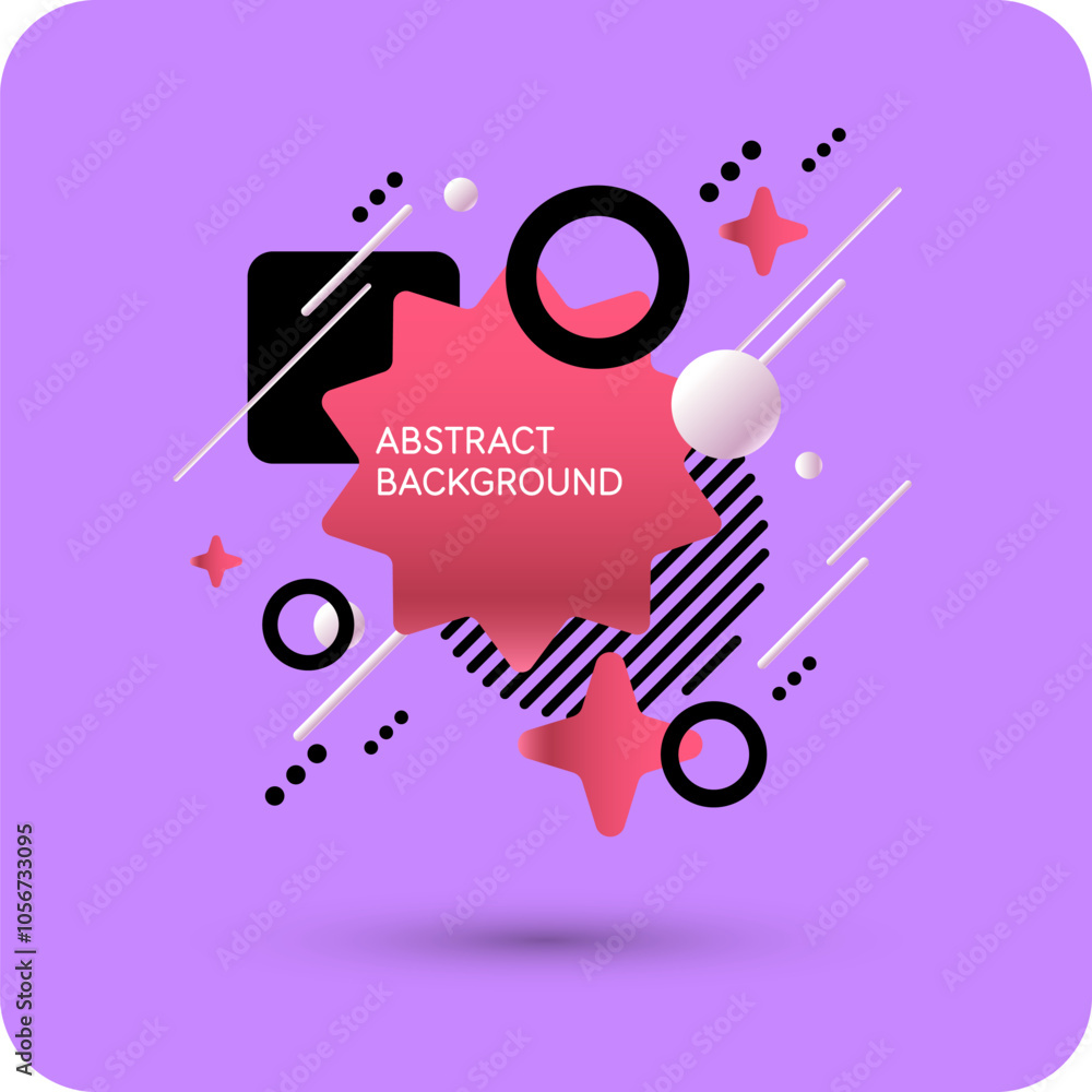 Poster abstract background with various bright geometric shapes. concise design. a composition of figures o