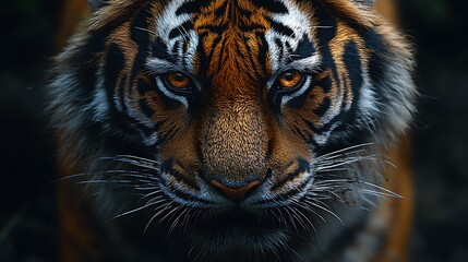 Naklejka premium Tiger’s fierce intense gaze captured in wallpaper images