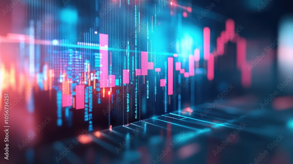 Poster abstract financial data visualization background