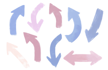 Hand-Drawn Grunge Arrow Brush and Paint: Isolated on Transparent Background, PNG Format