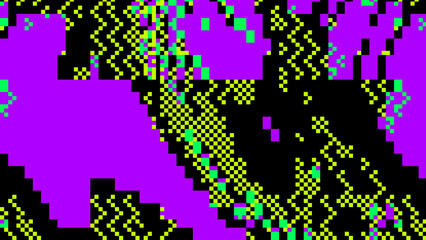 Abstract geometric background design elements in 80s, 90s, Y2K, 2000s lo-fi retro 8-bit pixel retro style. Modern grunge poster, flyer composition, brutalism, anti design, colorful geometrical shapes