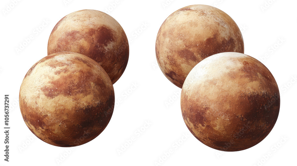 Poster set of venus planet models isolated on a transparent background generative ai