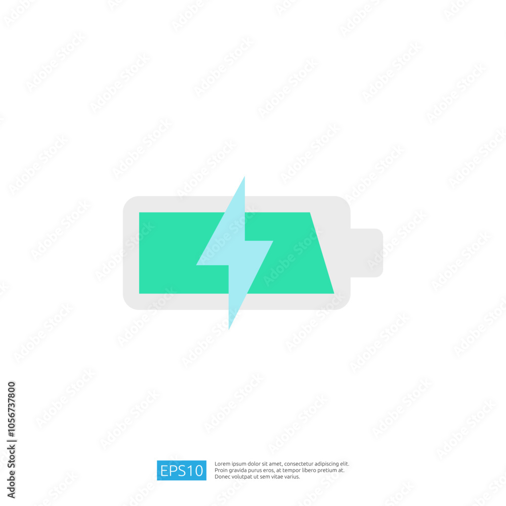 Aufkleber a simple graphic of a battery icon with a lightning bolt, indicating charging or power. the design i