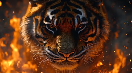 Wallpaper images of fierce tiger’s intense bold gaze