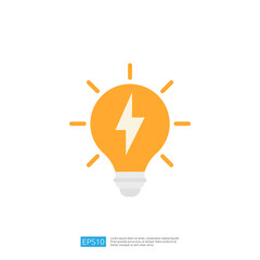 An illustration of a light bulb with a lightning bolt inside, symbolizing ideas, creativity, and innovation.