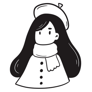 recommend clip art:  Autumn girl outline