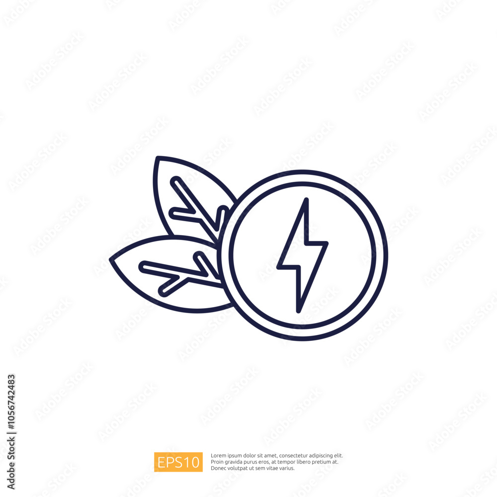 Aufkleber the image features a circular emblem with a lightning bolt, surrounded by two leaves, symbolizing th